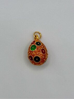 Joan Rivers Multicolor Enamel Fabergé Egg Style Pendant Charm